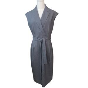 NWT MM Lafleur GrayCatherine Dress Collared Midi Size 10